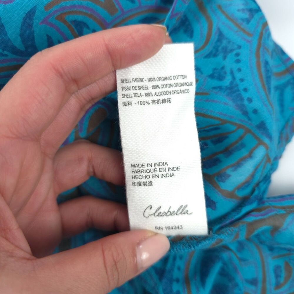 NEW Cleobella Jayda Blouse Zuri Block Print Puff Sleeve Romantic Beachy Boho - Picture 7 of 8
